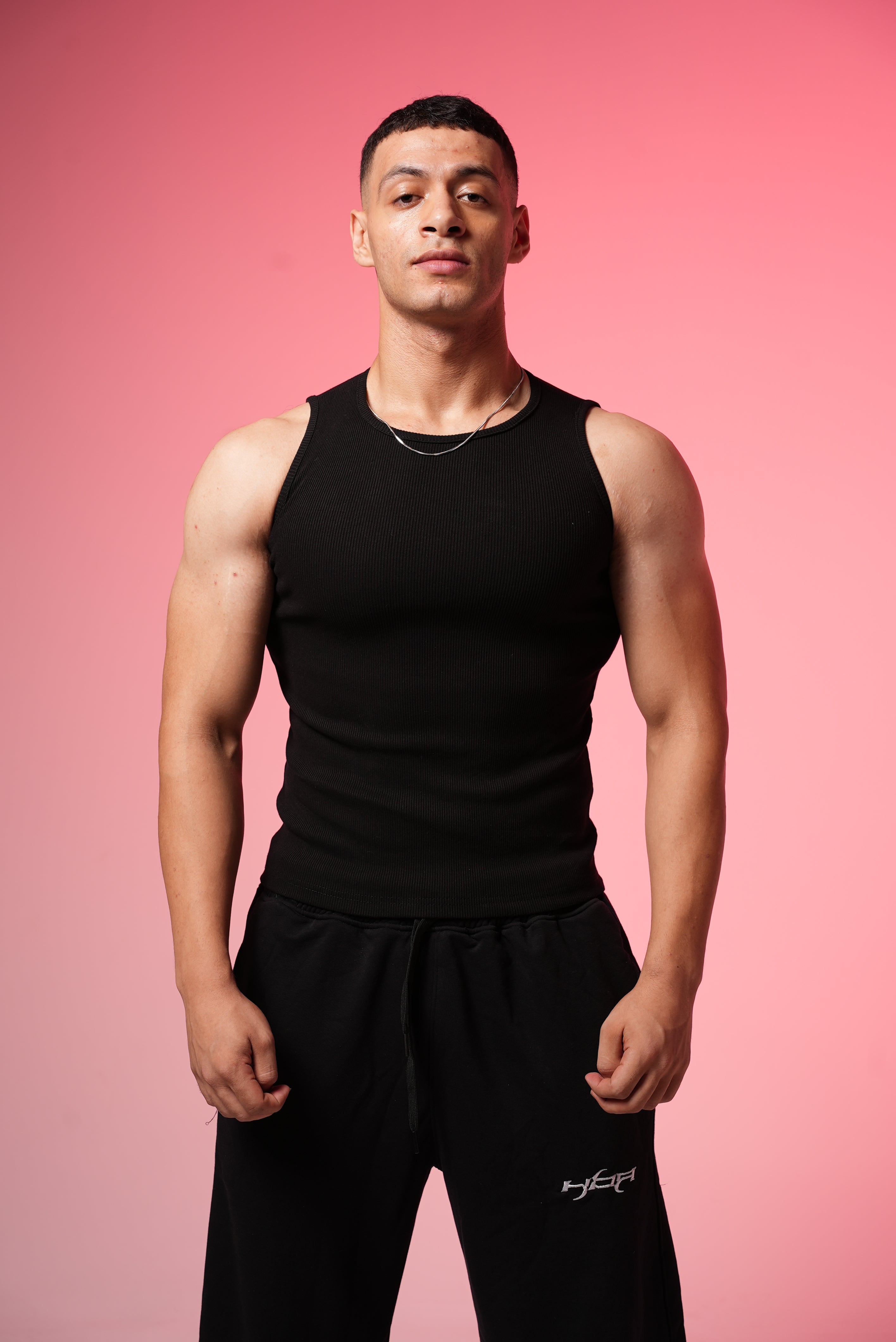 Black Ribbed tank top