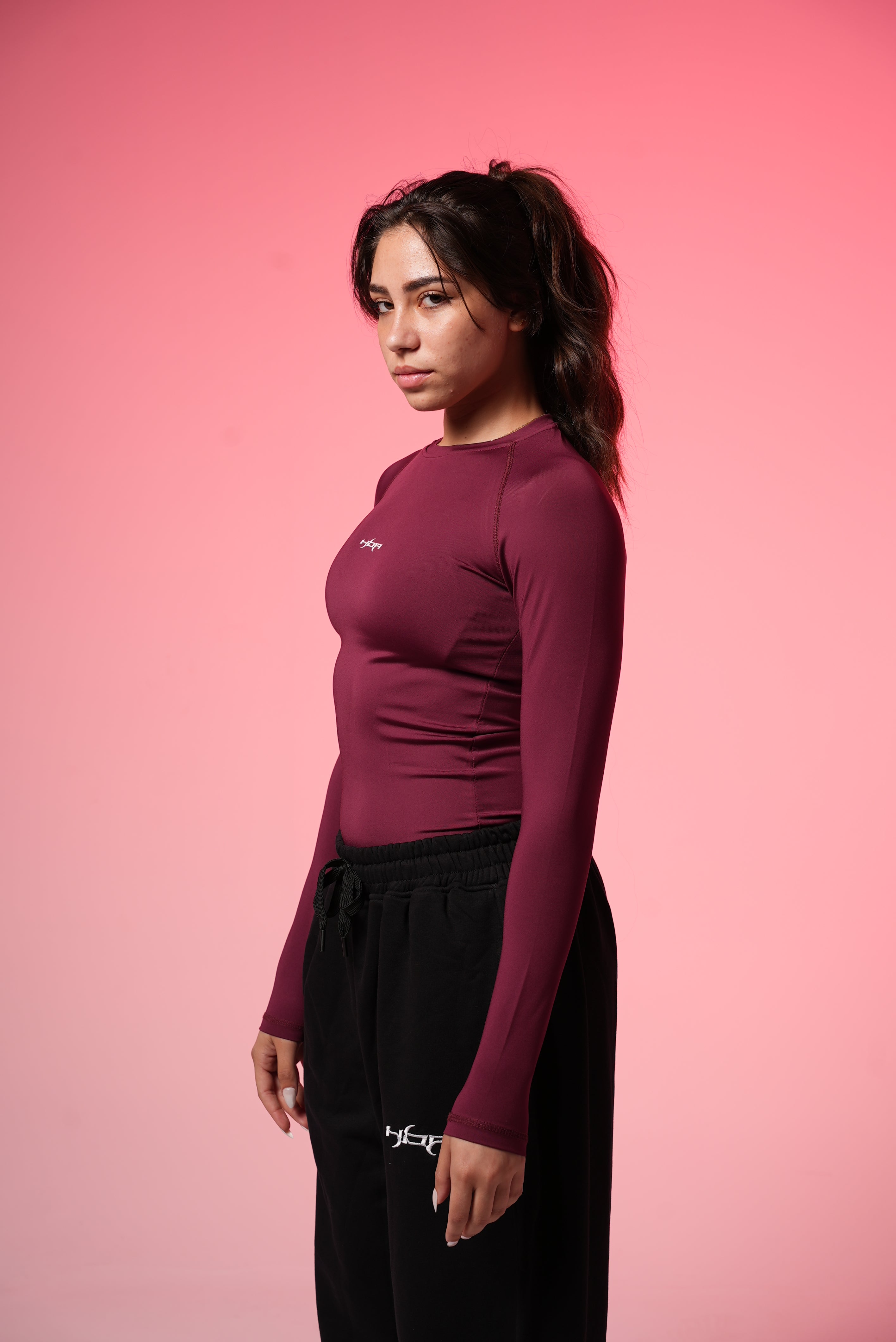 Burgundy HBA long sleeve