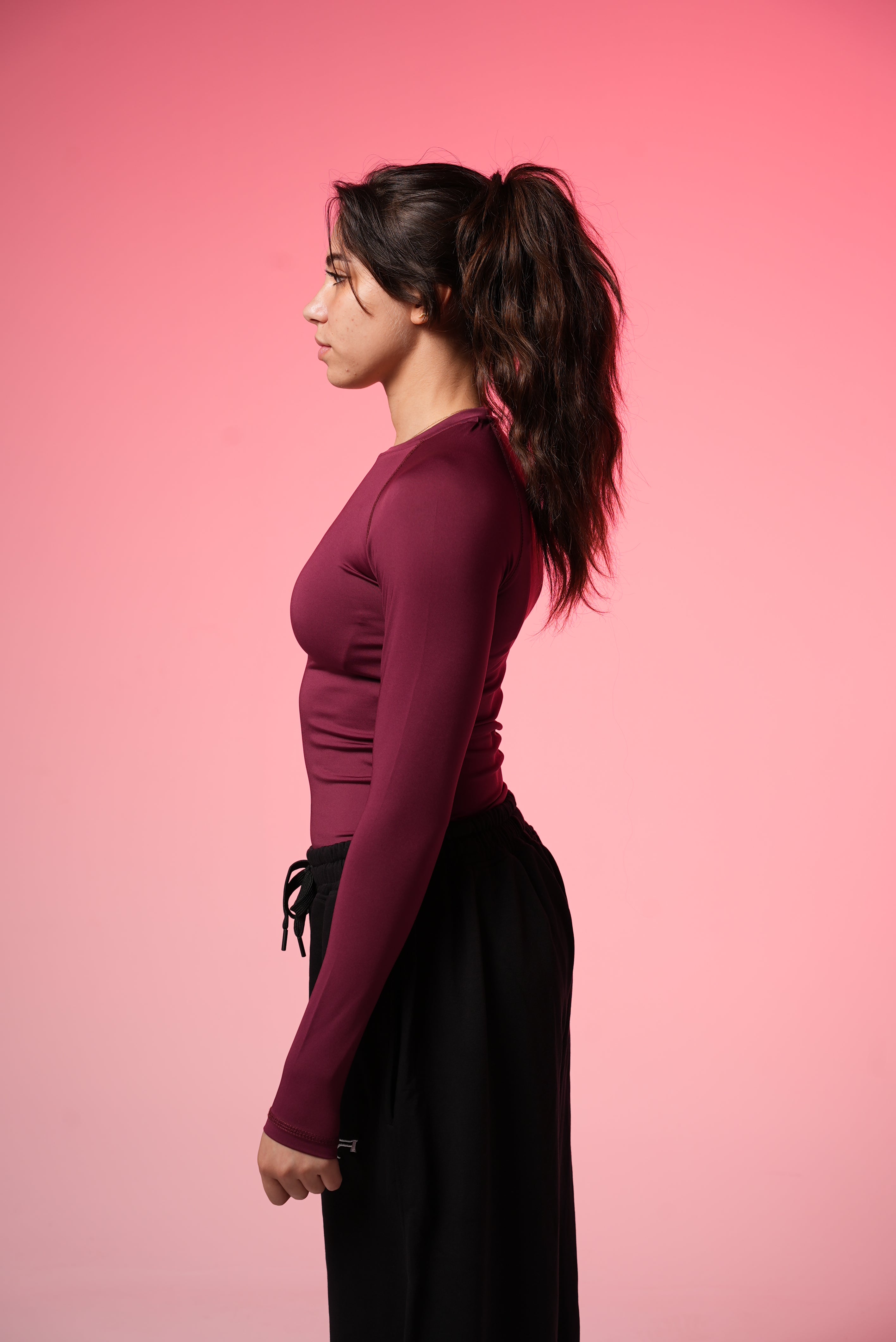 Burgundy HBA long sleeve