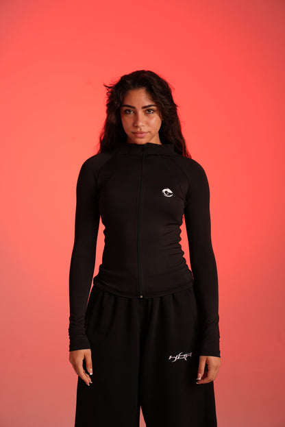 Black full zipper