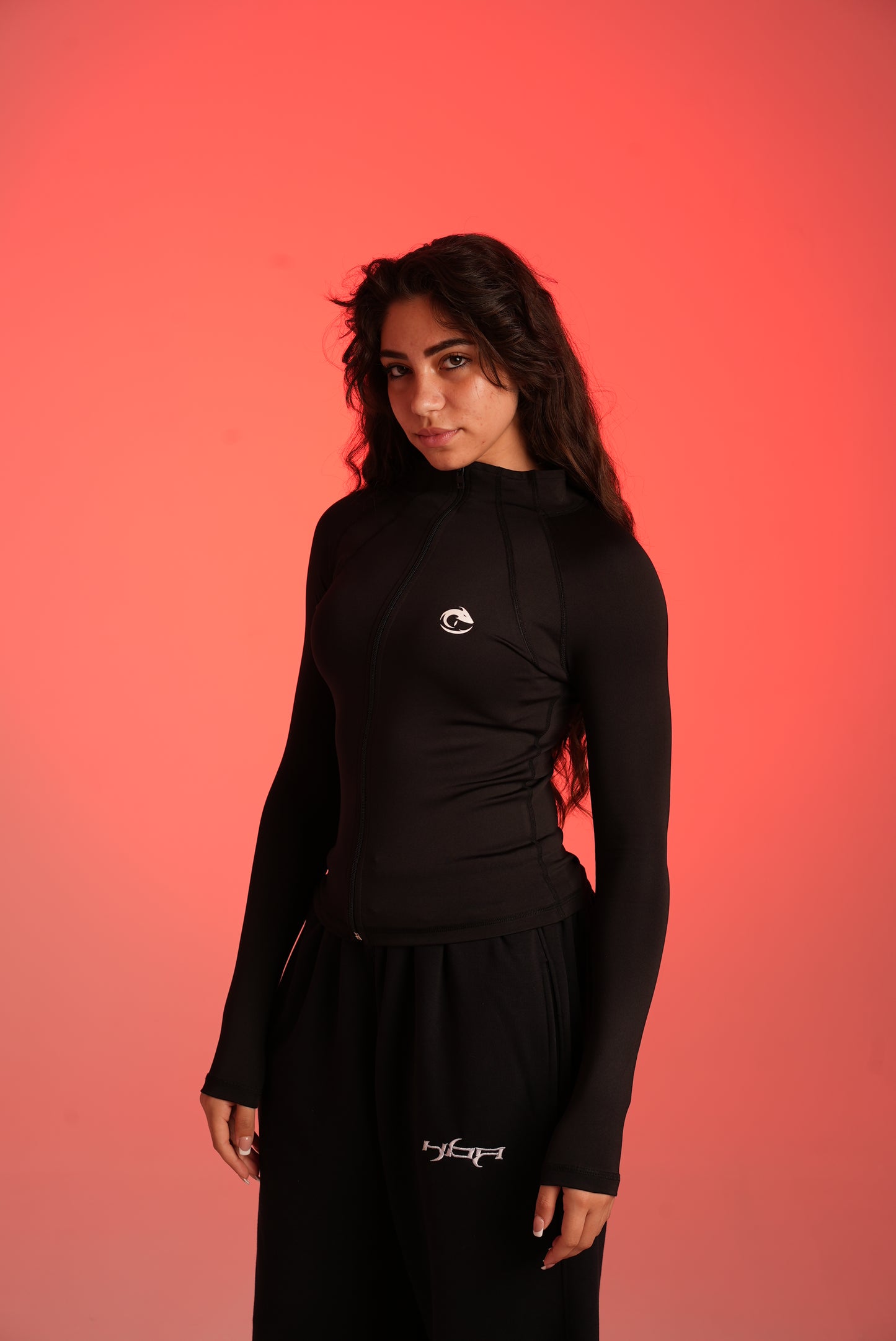 Black full zipper