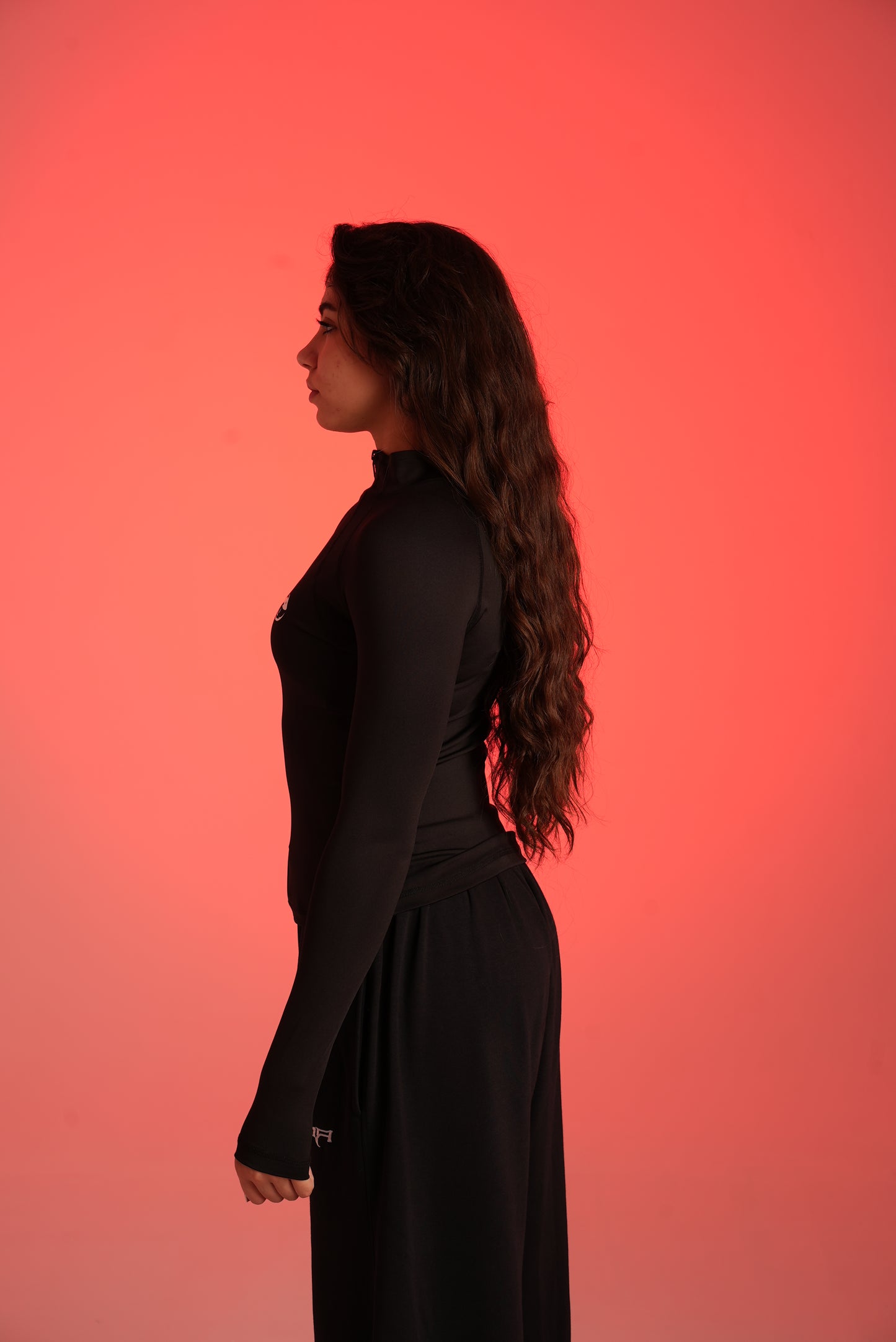 Black full zipper