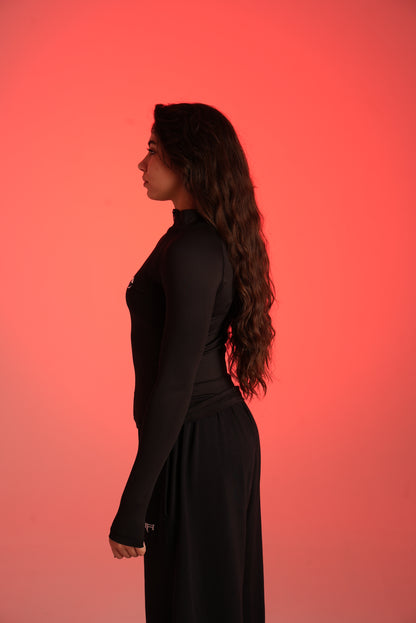 Black full zipper