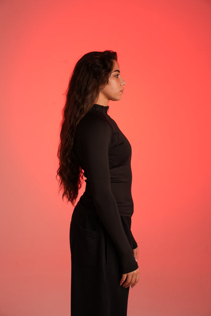 Black full zipper