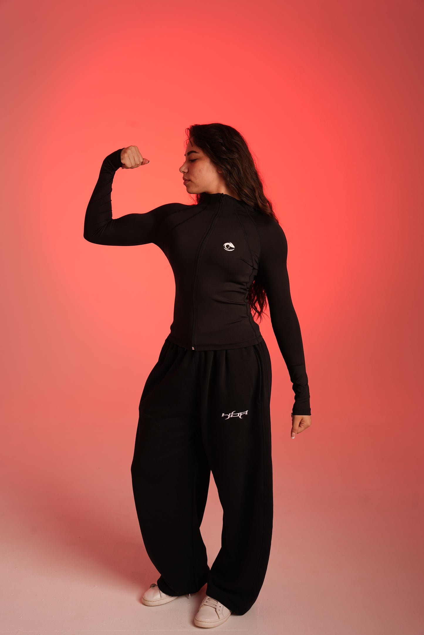 Black full zipper
