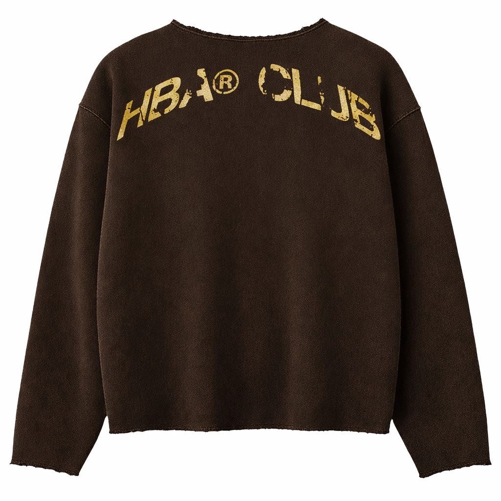 Brown HBA-CLUB UNFINISHED CREWNECK