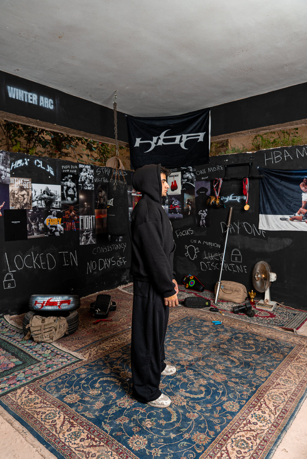 BLACK HBA-CLUB HOODIE