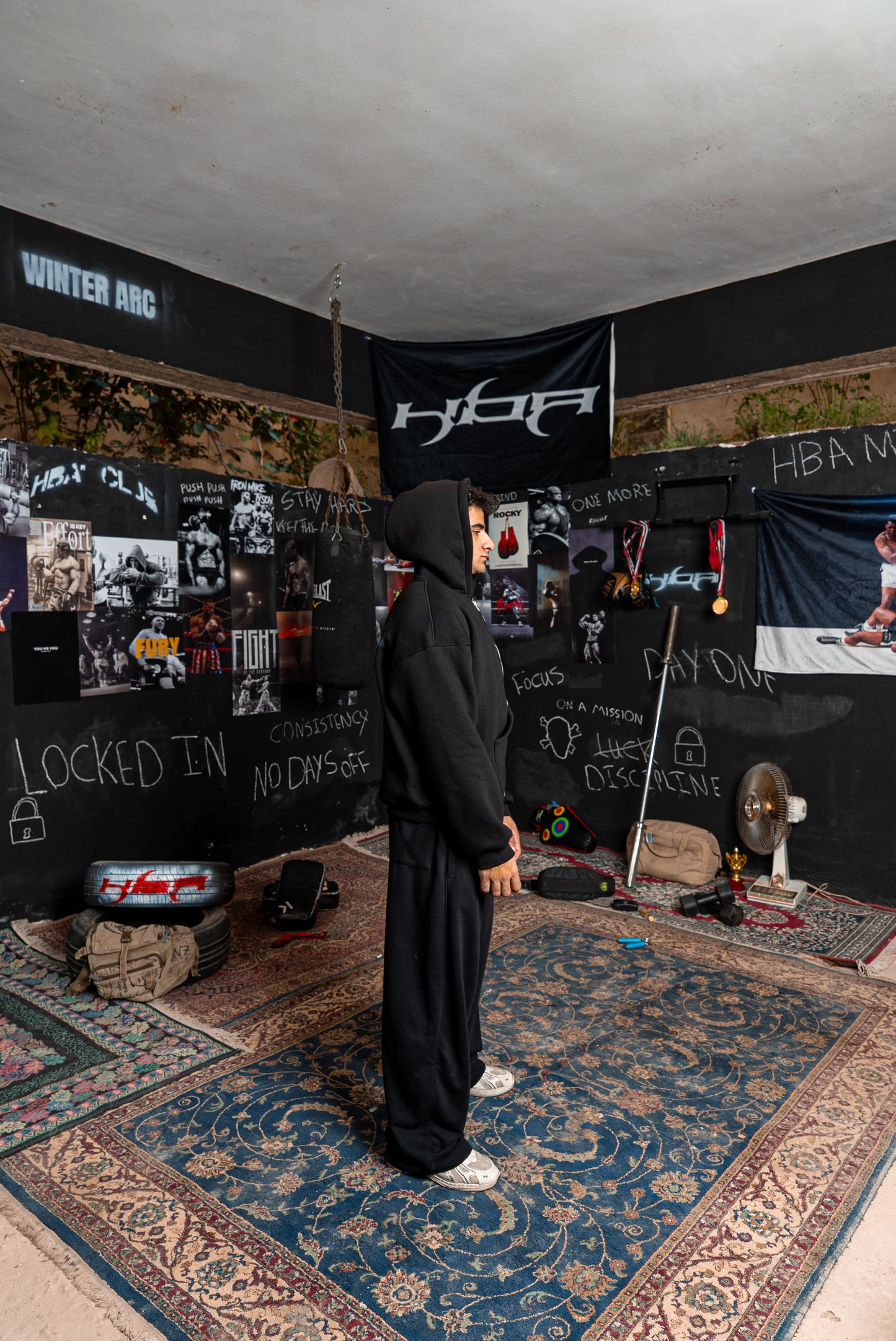 BLACK HBA-CLUB HOODIE