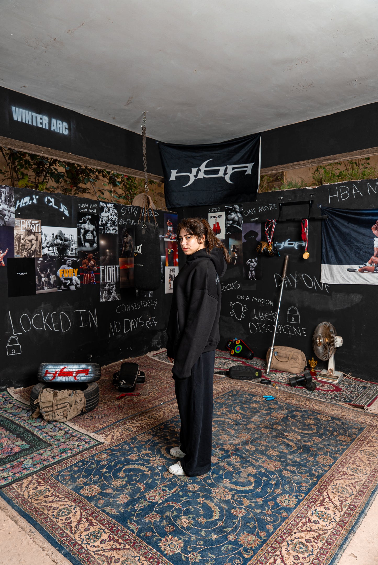 BLACK HBA-CLUB HOODIE