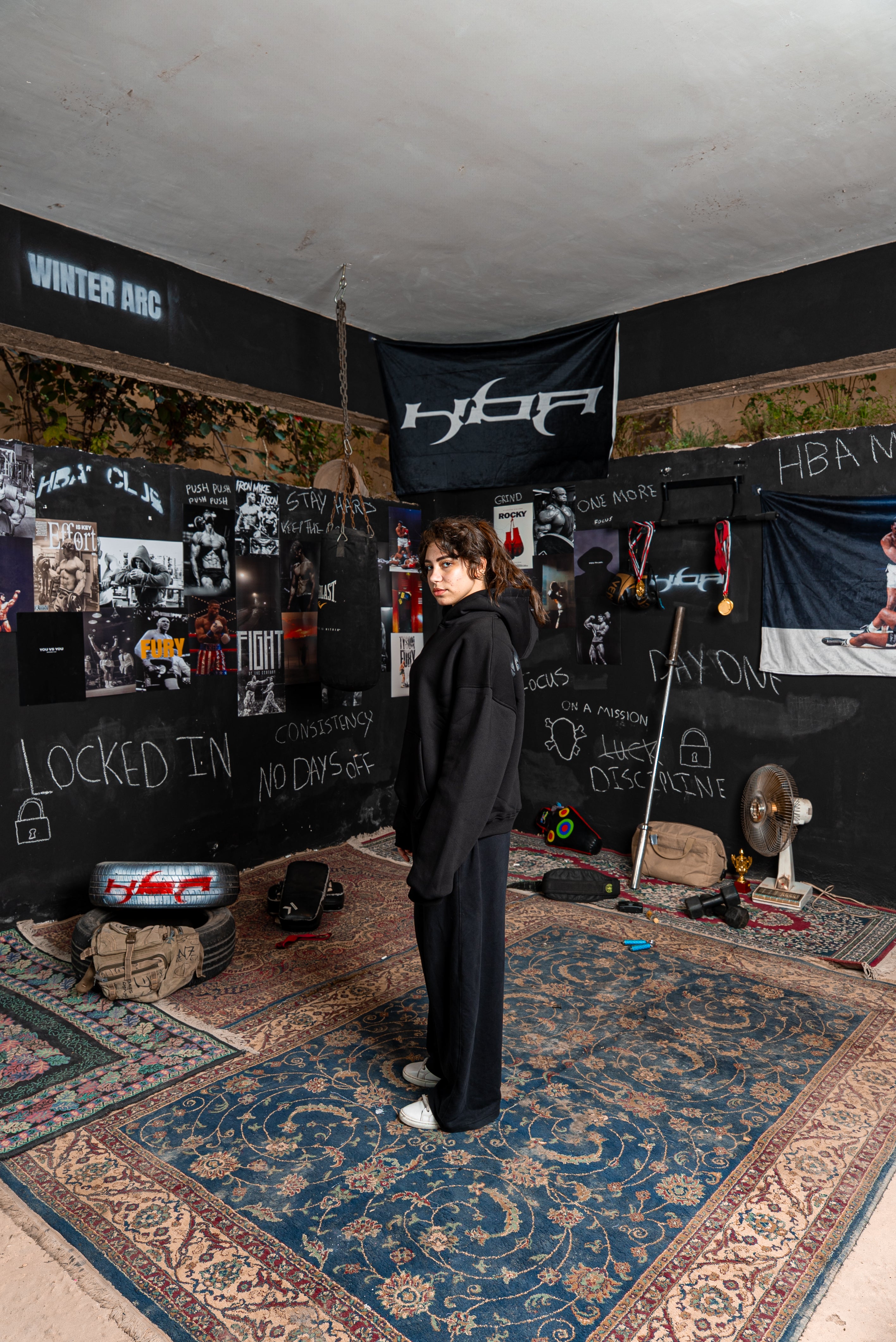 BLACK HBA-CLUB HOODIE