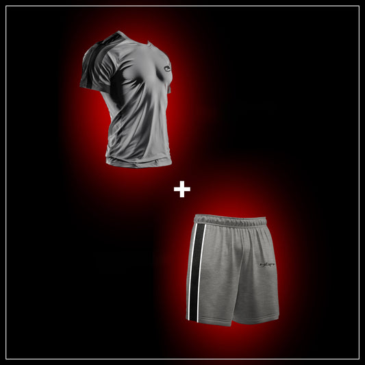 Grey Paneled Shirt X Grey Paneled Short bundle