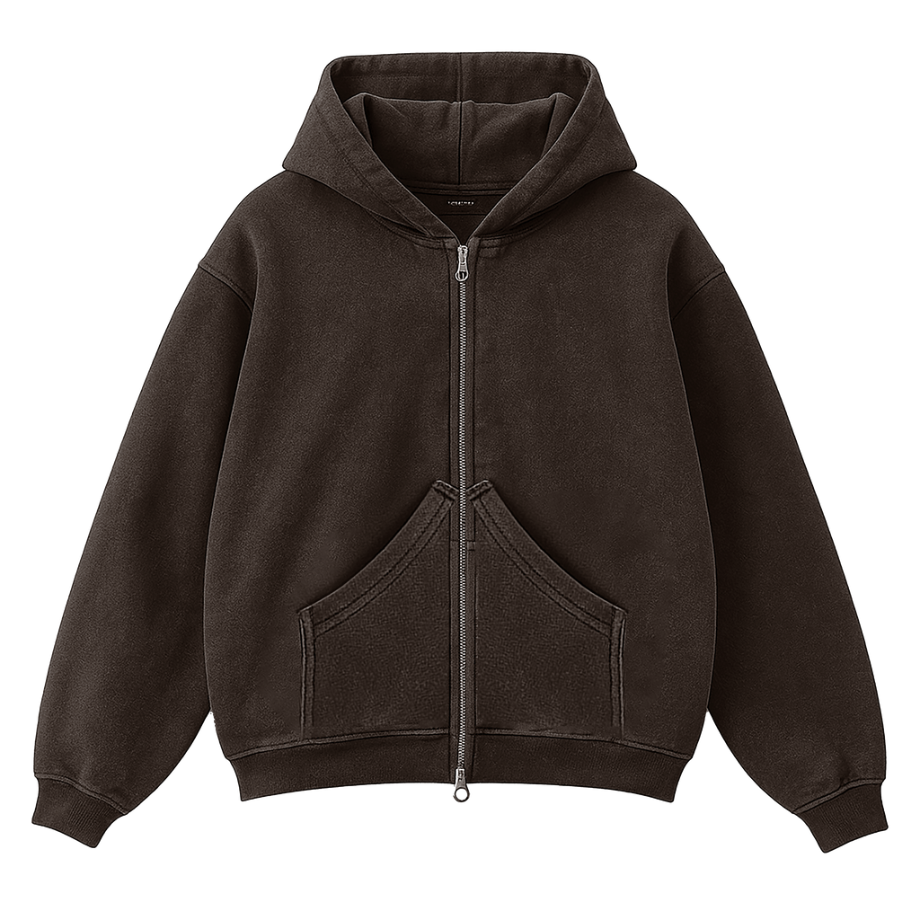 DARK BROWN HBA-CLUB ZIPPER