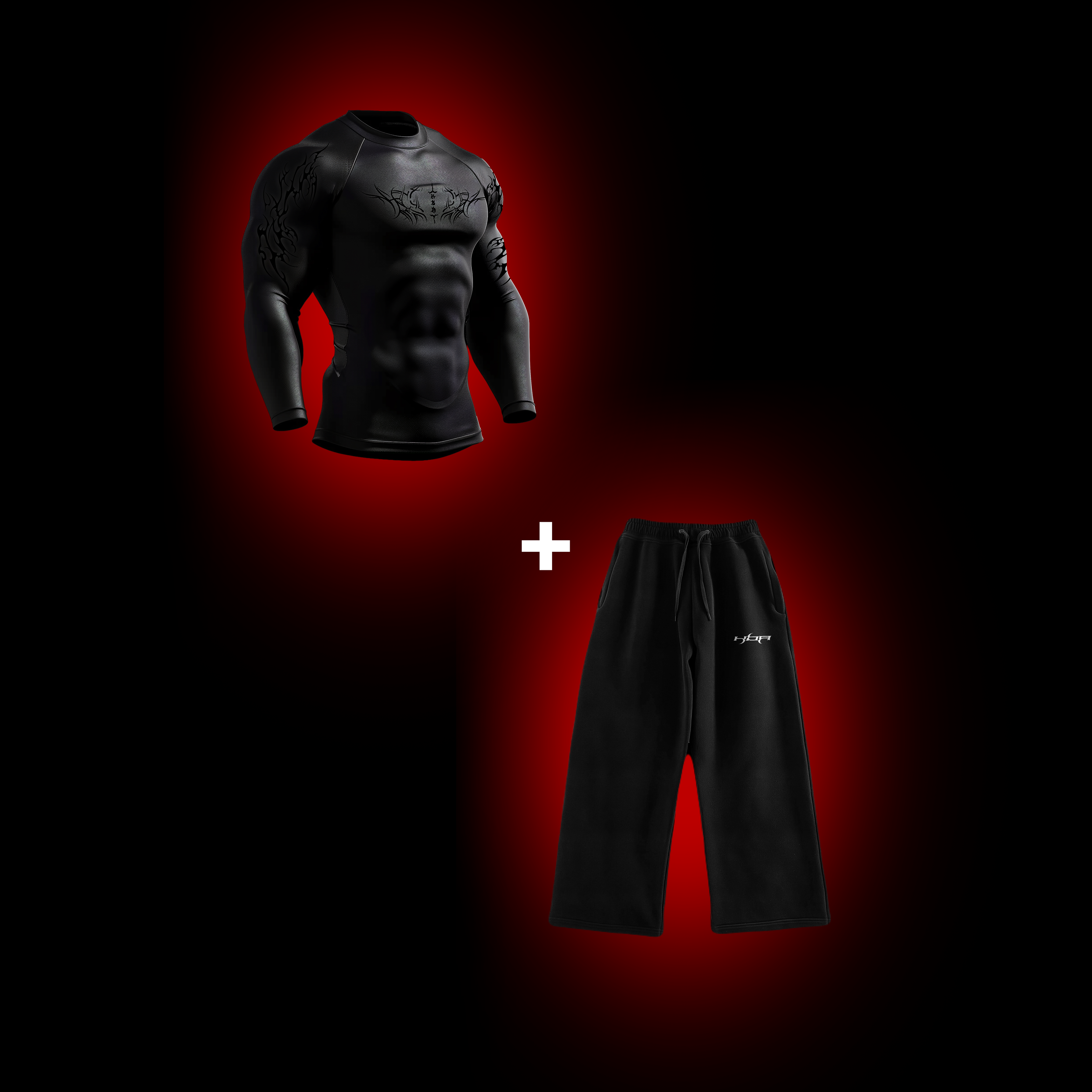 Ghost long sleeve X black basic pants