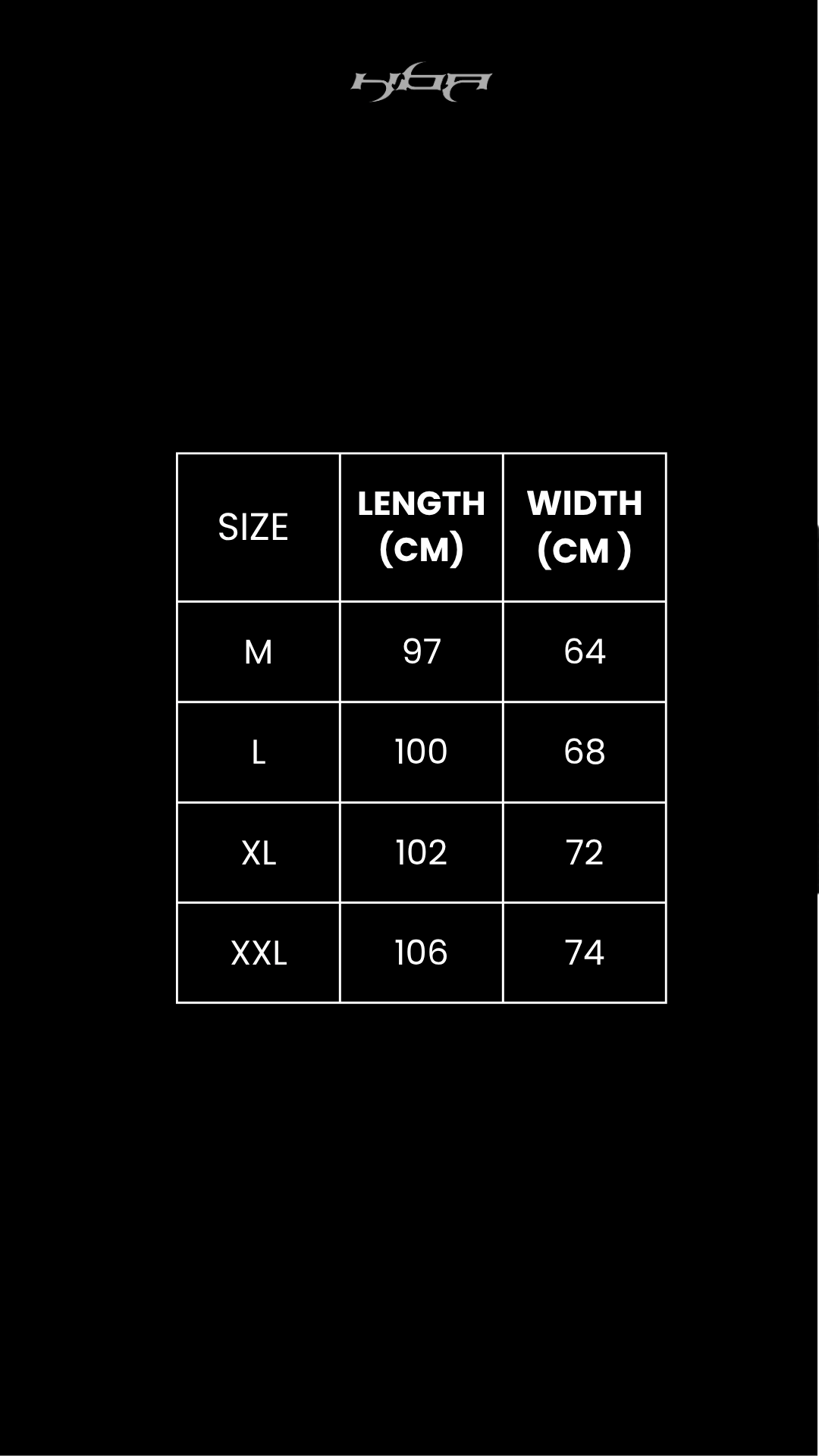 Size chart