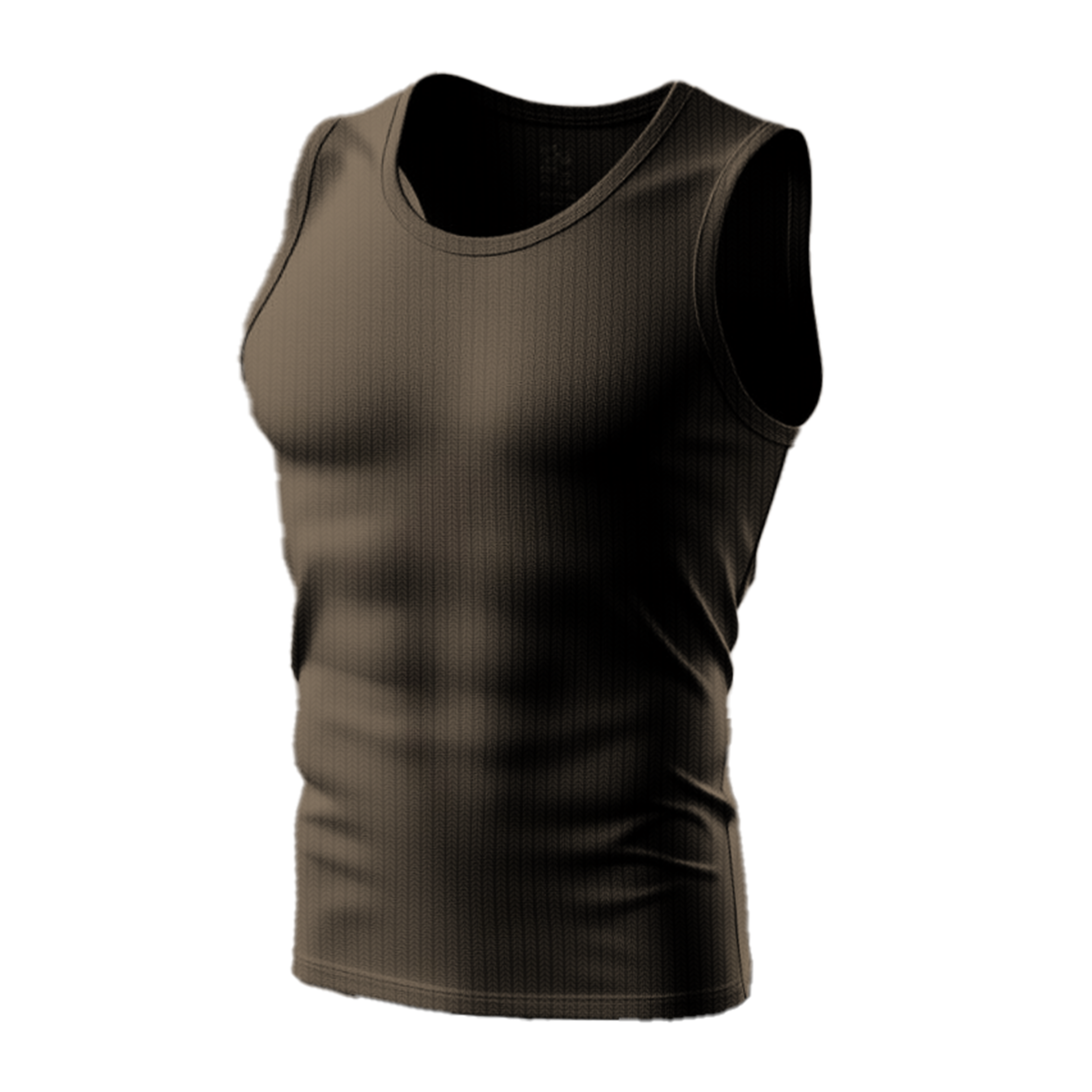 brown Ribbed tank top