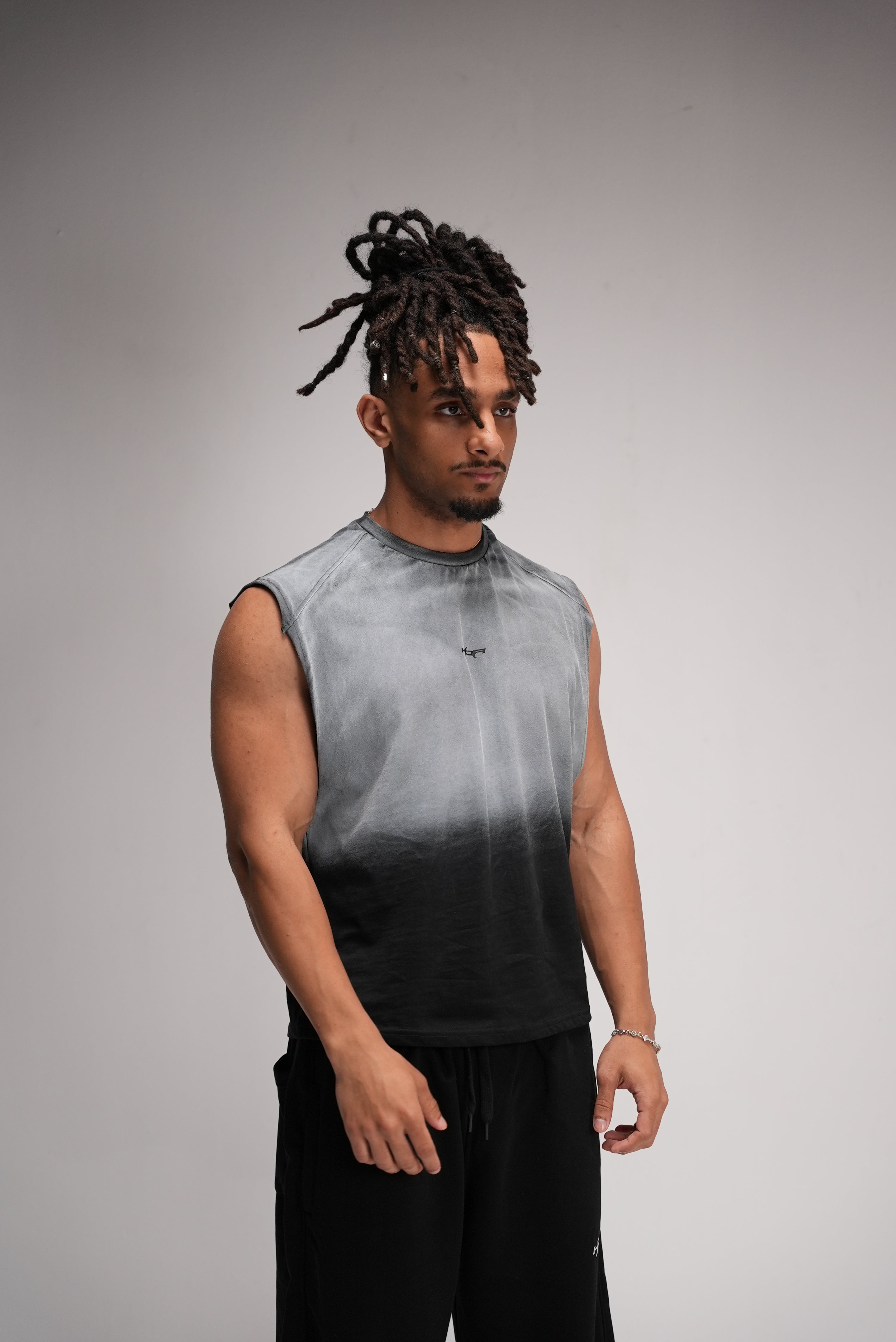Black faded Cutoff